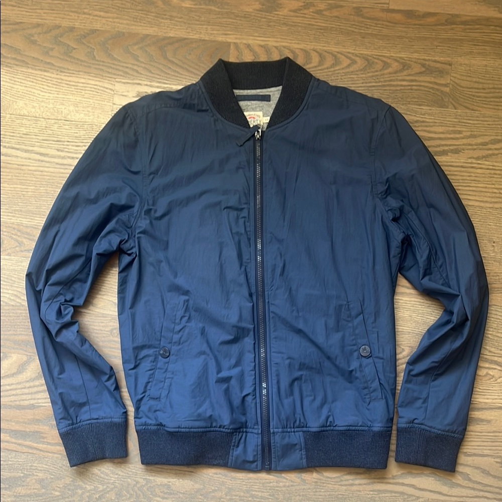 Faherty Men's Navy Blue Lightweight Bomber Jacket